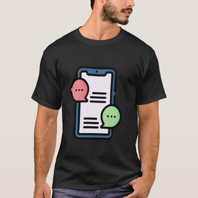 Mobilmeddelande Text Notifieringschatt T Shirt (Framsida)