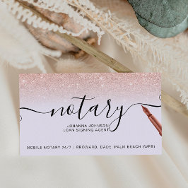 Mobilnotarie ro guld glitter lavender visitkort