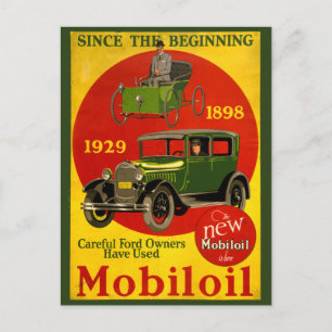 Mobiloil Vintage affisch återställd Vykort