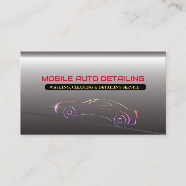Mobilt automatiskt Tvättande, Städning och detalje Visitkort (Framsida)
