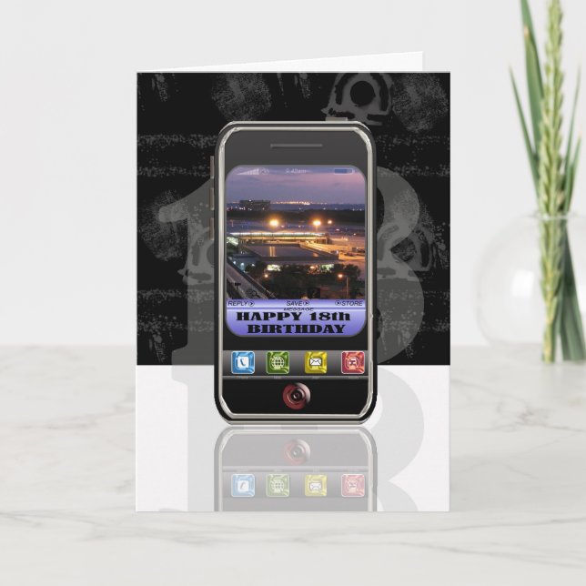 mobilt mobilt textmeddelande Grattis på födelsedag Kort (Framsida)