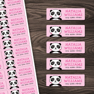 Mobilt nummer egendom på Cute panda-användarnamn Klistermärke