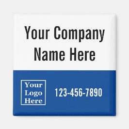 Mobilt nummer för Business Namn Logotyp, blått och Magnet