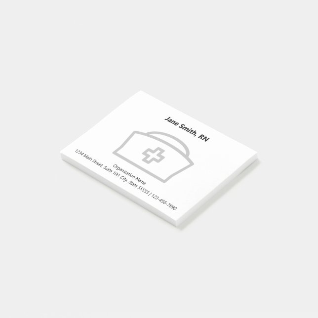 Mobilt nummer för sjuksköterskeorganisationen Namn Post-it Block (Vinklad)