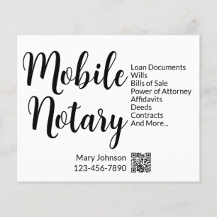 Mobilt QR-nummer för Mobile Notary Services Flygblad