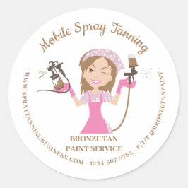 Mobilt Solbränna Spray Kroppsmålning Dam Boss Runt Klistermärke