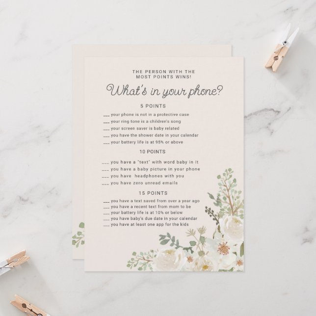 Mobilt spelkort för babyskor i elfenben-Blommigten (Fram/Back In Situ)