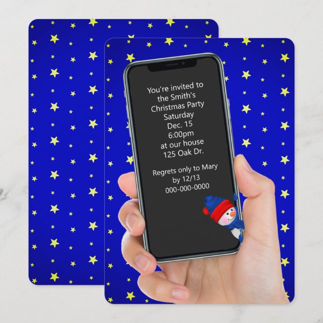 Mobilt textmeddelande från Party Inbjudningar (Fram/baksida)