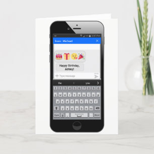 Mobilt textmeddelande - grattis på födelsedagen kort