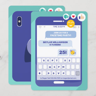 Mobilt textmeddelande Party i Chattan online Inbjudningar