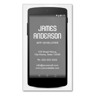 Mobiltelefon App Utvecklare Mjukvaruingenjör Koded Magnetiska Visitkort
