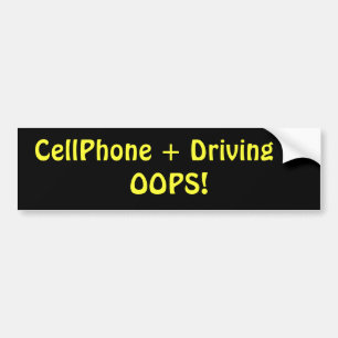 Mobiltelefon + Körning = OOPS! Bildekal