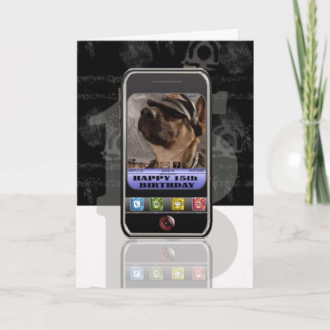 mobiltelefon, mobilt mobilt textmeddelande Lycklig Kort (Framsida)