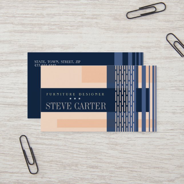 Möbler Designer Insida Decor Woodworkers Card Visitkort (Fram/Back In Situ)