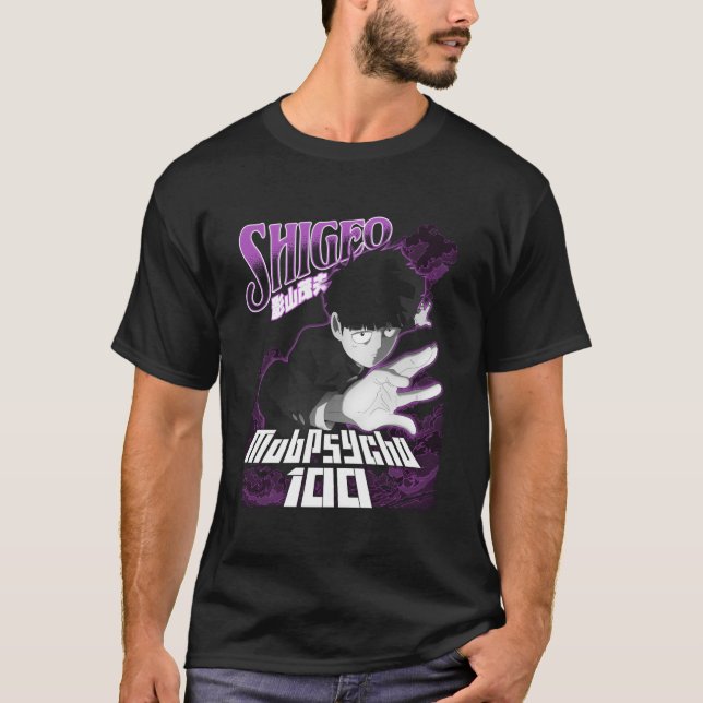 Mobster Psycho 100 Shigeo Lila T Shirt (Framsida)