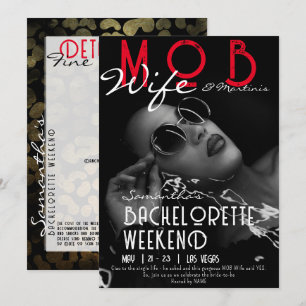 Mobster Wife & Martinis Black Bach Bachelorette Pa Inbjudningar