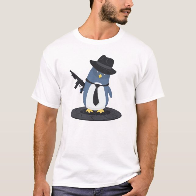 Mobsterpingvin Tee Shirt (Framsida)