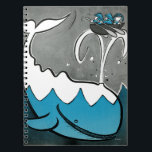 Moby Dick Anteckningsbok Med Spiral<br><div class="desc">Konstnär: Keller | Barn i en båt som kastas av Moby Dick.</div>
