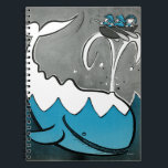 Moby Dick Anteckningsbok Med Spiral<br><div class="desc">Konstnär: Keller | Barn i en båt som kastas av Moby Dick.</div>