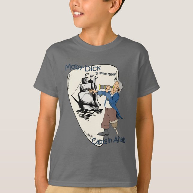Moby-Dick eller Whale ~ Kapten Ahab ~ Spyglass Tee (Framsida)