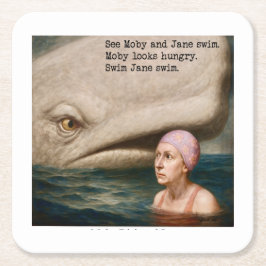 Moby Dick och Jane Underlägg Papper Kvadrat