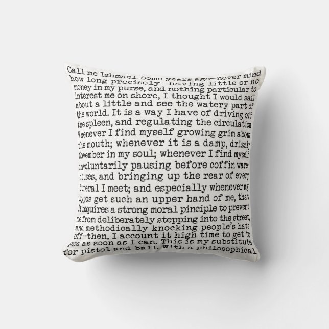 Moby Dick Open Literary Typography Kudde (Framsida)
