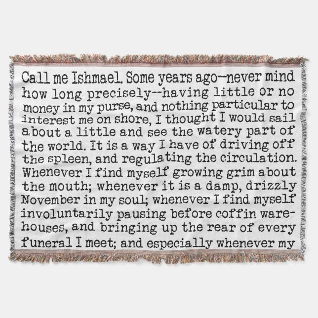 Moby Dick Öppna Linjer Literary Filt (Framsidan)