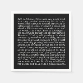 Moby Dick öppnar i vitt och svart Pappersservett