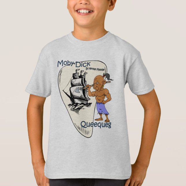 "Moby-Dick" ~ Queequeg "Chief Harpooner" Tee Shirt (Framsida)