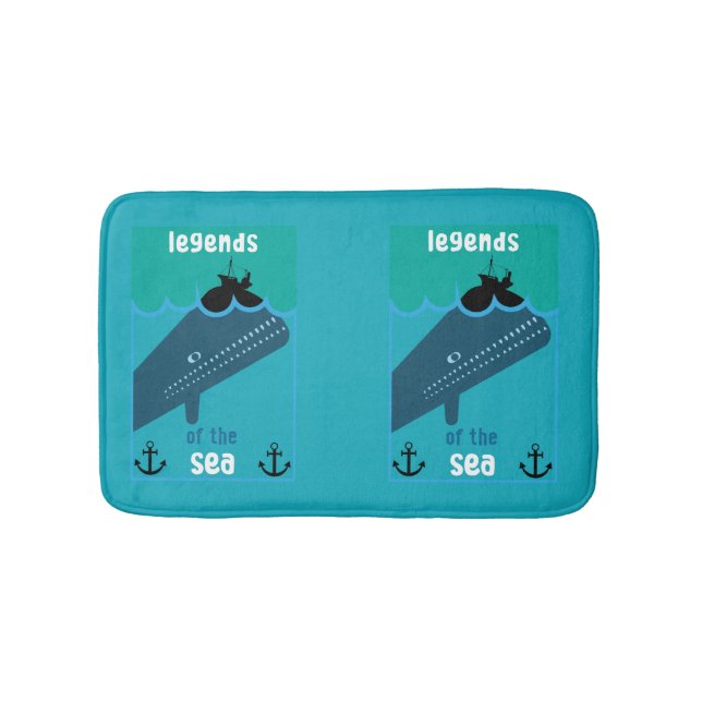 Moby Dick Sea Fantasy | Tjock havs- och sjöservin Badrumsmatta (Framsidan)