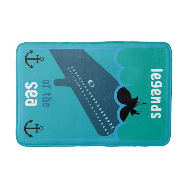 Moby Dick Sea Fantasy | Tjock havs- och sjöservin Badrumsmatta (Framsidan)