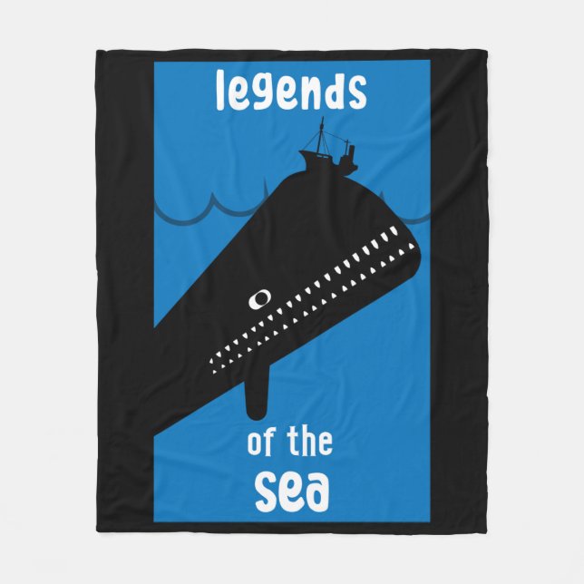 Moby Dick Sea Fantasy | Tjock havs- och sjöservin Fleecefilt (Framsidan)