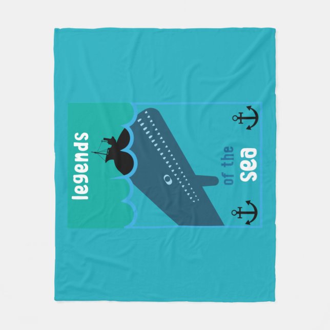 Moby Dick Sea Fantasy | Tjock havs- och sjöservin Fleecefilt (Framsidan)