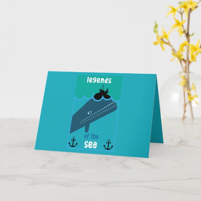 Moby Dick Sea Fantasy | Tjock havs- och sjöservin Kort (Gul blomma)