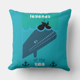 Moby Dick Sea Fantasy | Tjock havs- och sjöservin Kudde