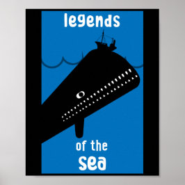 Moby Dick Sea Fantasy | Tjock havs- och sjöservin Poster