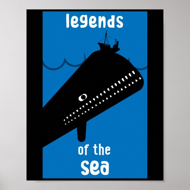 Moby Dick Sea Fantasy | Tjock havs- och sjöservin Poster (Framsidan)