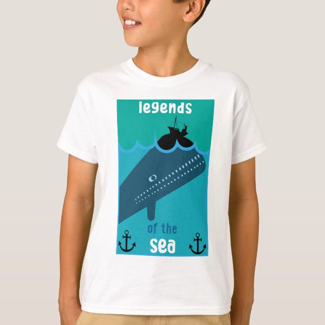 Moby Dick Sea Fantasy | Tjock havs- och sjöservin T Shirt (Framsida)