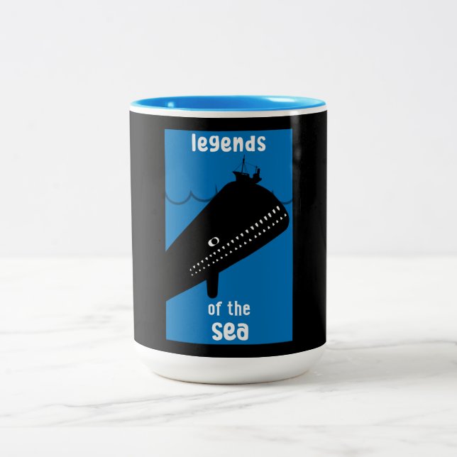 Moby Dick Sea Fantasy | Tjock havs- och sjöservin Två-Tonad Mugg (Center)