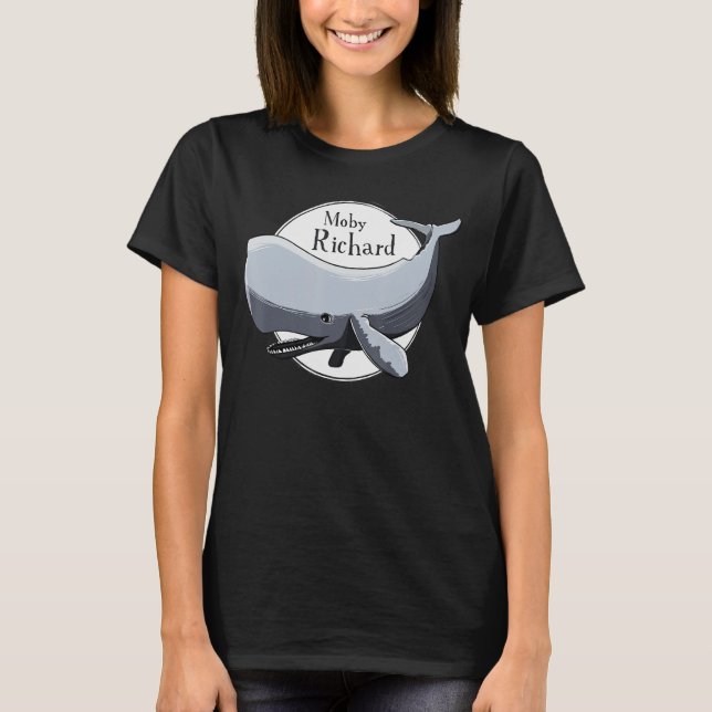 Moby Richard White Whale Literature Pun T Shirt (Framsida)