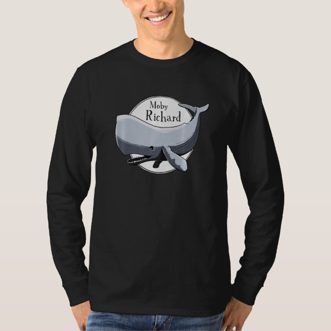 Moby Richard White Whale Literature Pun T Shirt (Framsida)