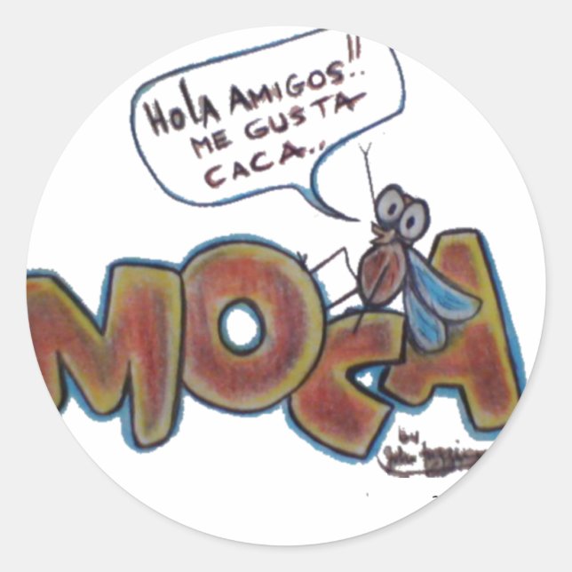Moca Caca Runt Klistermärke (Framsida)