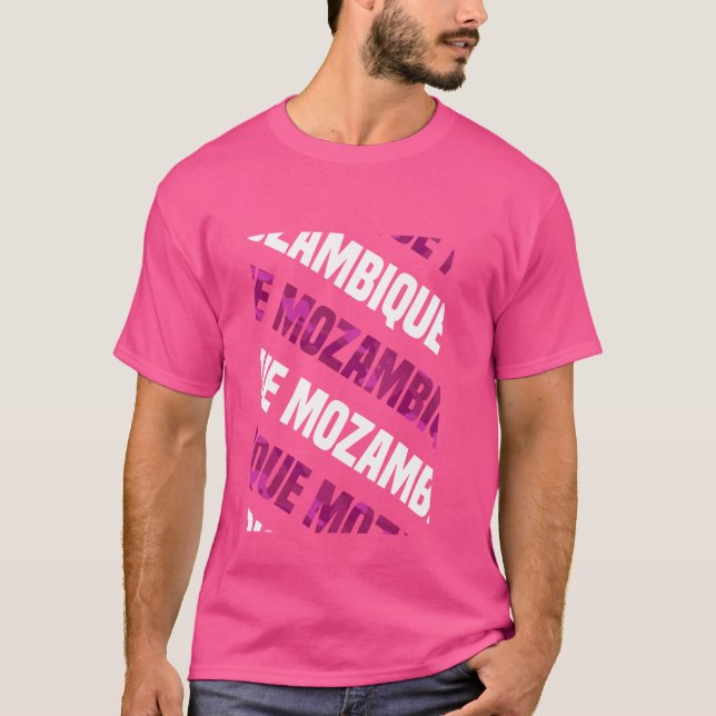 Moçambique Camo Mönster Rosa Camouflage T Shirt (Framsida)
