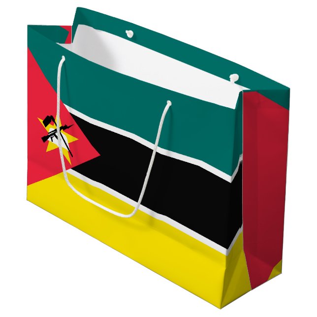 Moçambique flagga (Framsidan Vinklad)