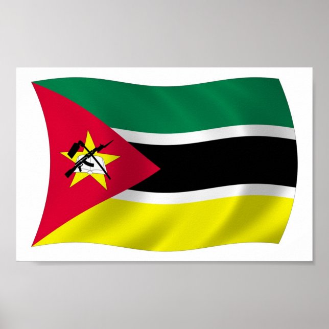 Moçambique Flagga Affisch Print (Framsidan)