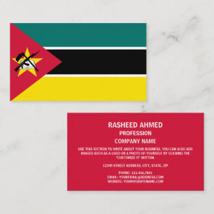 Moçambique-Flagga, Flagga Moçambique Visitkort