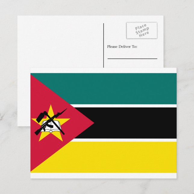 Moçambique-Flagga, Flagga Moçambique Vykort (Fram/baksida)