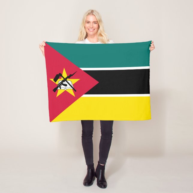 Moçambique Flagga Fleecefilt (På plats)