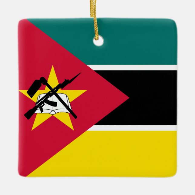 Moçambique Flagga Julgransprydnad Keramik (Framsida)