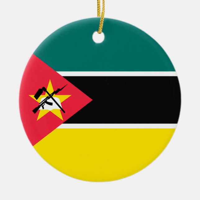 Moçambique flagga julgransprydnad keramik (Framsidan)